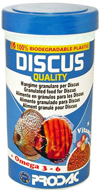 Discus Quality � il nuovo mangime granulare di PRODAC INTERNATIONAL creato  appositamente per i Discus