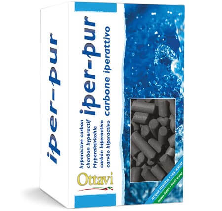 Ottavi Iper-pur è un materiale filtrante a base di carbone iperattivo in pellet.
