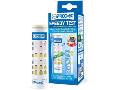 PRODAC SPEEDY TEST Nuovo 50 strisce per 350 Test per acquari d'acqua dolce, marina, laghetto, terracquari.