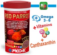 red parrot alimento pesci acquario prodac